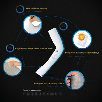 Breathable Golf Sunscreen Sleeve - Fluorescent Green - White