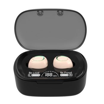 Mini Tws Wireless Bluetooth Earphones with Touch Display - White