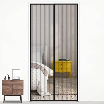 190x100cm Magnetic Mosquito-proof Screen Door Curtain - Magic Mesh - White