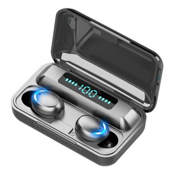 Wireless Noise-cancelling Earbuds with Breathing Light & Digital Display - White