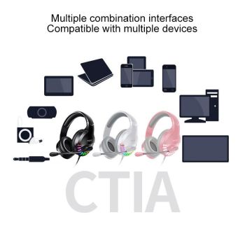 Q2 Wired Gaming Headset With Mic Dual 3.5Mm + Usb