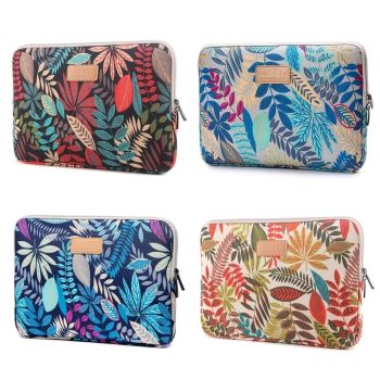 Colourful Leaves Sleeve Case Briefcase with Zipper - White