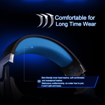 Over-Ear Gaming Headset With Mic Led Light And Stereo Bass For Pc Gamer - White