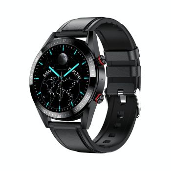 Leather Strap Amoled Smart Watch With Heart Rate And Blood Pressure Monitoring - Brown