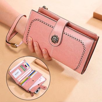 Women Anti-magnetic Rfid Wallet - Compact & Secure - Brown
