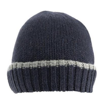 Dents Mens Knitted Hat w/ Turn Up Brim Warm Winter Ski - Navy / Slate