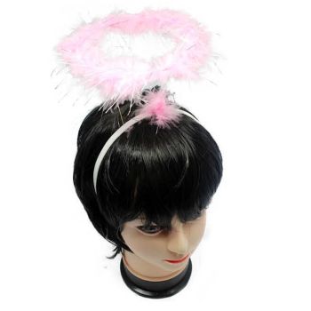 ANGEL HEADBAND Fairy Halo Hair Hoop Costume Dress Up Party - Pink