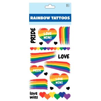 17x Rainbow Tattoos Pride Temporary Waterproof Gay Pride Stickers Mardi Gras