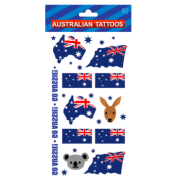 Body Tattoos Fake Temporary Face Australian Aussie Day Flag Contemporary Tats