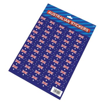 Australian Flag Stickers – A4 Sheet of Festive Stickers for Australia Day Celebrations