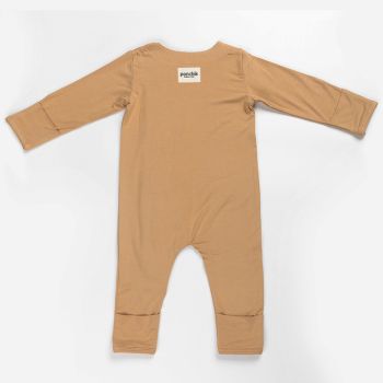 Ponchik Babies + Kids Magnetic Bamboo Body Suit - Toffee - 0-3m