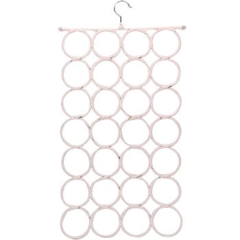 1x 28 Hole Scarf Hanger Holder Storage Tie Belt Scarf Organiser Space Saver