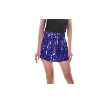 Ladies Adult Deluxe SEQUIN SKIRT Party Costume Dress Up Bling Fringe Tassel - Blue