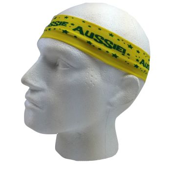 Aussie Flag Australia HEADBAND For Tennis Cricket Australia Day Costume Oz - Yellow