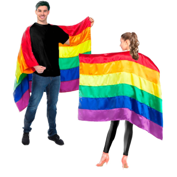 Rainbow Flag Cape Banner Decor Pride Mardi Gras - 150cm x 90cm