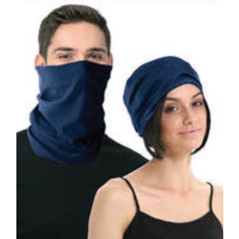 Seamless Tube Bandana Head Scarf Face Cover Mask Gaiter Ski Snow - Plain Colours - Navy