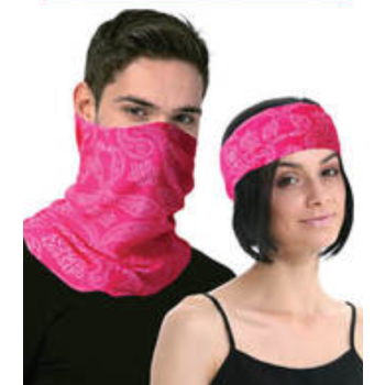 Seamless Tube Bandana Head Scarf Face Cover Mask Pattern Mask Neck Gaiter - Hot Pink