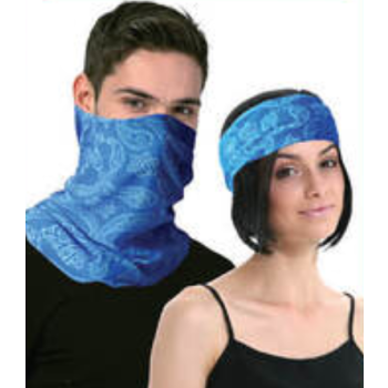 Seamless Tube Bandana Head Scarf Face Cover Mask Pattern Mask Neck Gaiter - Royal Blue