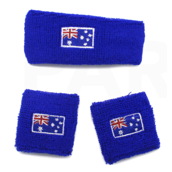 Australia Day Australian Flag Head Hand & Wrist Band Set Sweatband Accessories