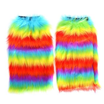 1 Pair Fluffy Leg Warmers Rainbow Gay Pride LGBTQ