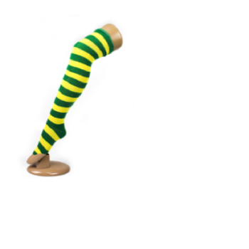 OVER THE KNEE SOCKS Plain Striped High Thigh Ladies Long Womens Stripey Stocking - Green/Gold