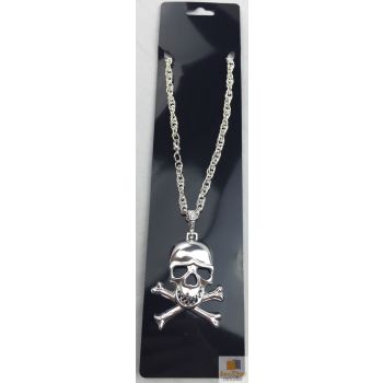 SKULL NECKLACE Pendant Silver Chain Punk Vintage Fashion Gothic Jewelry Retro