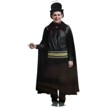 Adult Cape Cloak Collared Robe Halloween Vampire Witch Wizard 140cm Collar - Black