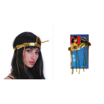 CLEOPATRA HEADPIECE Egyptian Beaded Headband Headdress Fancy Costume Sequin