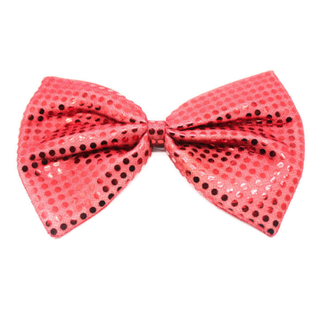 LARGE BOW TIE Sequin Polka Dots Bowtie Big King Size Party  Costume - Red