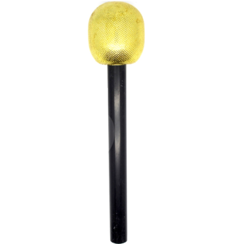 Glitter 80s PARTY MICROPHONE Karaoke Toy Disco Themed Costume Awards Night 25cm - Gold