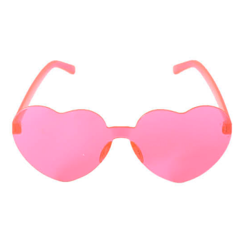 Heart Sun Glasses Metal Frame Costume - Pink