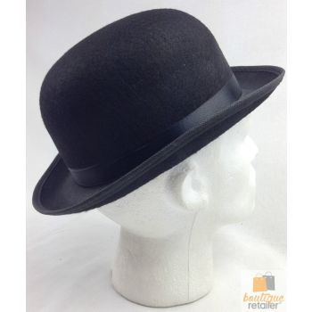 BOWLER HAT Party Costume Derby Fancy Dress Dance Halloween Vintage Cap - Black