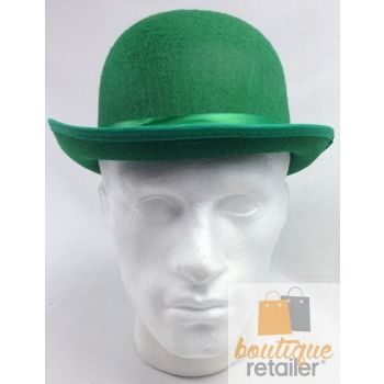 BOWLER HAT Party Costume Derby Fancy Dress Dance Halloween Vintage Cap - Green