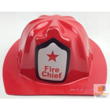 KIDS FIREMAN HAT Fire Chief Party Cap Helmet Costume Dress Up Halloween Firemans