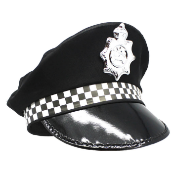 Police Officer Hat Pilot Cop Costume Party Cap Halloween Book Week - Black