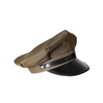 Army General WW2 US Air Corps Officer Crusher Party Costume Hat Cap in Military Green