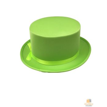 SATIN TOP HAT Costume Party Cap Fancy Dress Trilby Fedora One Size - Light Green