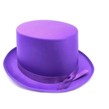 SATIN TOP HAT Costume Party Cap Fancy Dress Trilby Fedora One Size - Purple