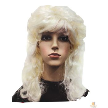 RETRO WIG Curly Long Hair Disco Punk Rock Party Costume 60s 70s 22425 - Blonde