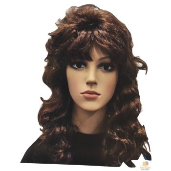 RETRO WIG Curly Long Hair Disco Punk Rock Party Costume 60s 70s 22425 - Brown