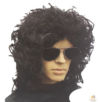 POPSTAR WIG Punk Costume Party Fancy Curly Long Hair Rock 70s 80s