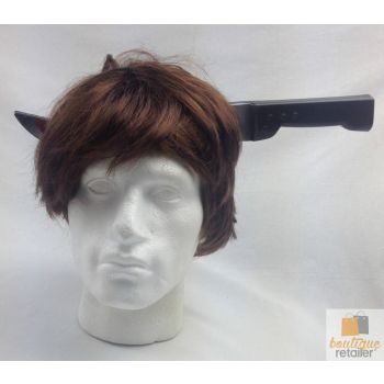 HALLOWEEN Fake Knife Through Head Horror Scary Headband Costume Party Zombie