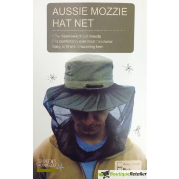 Mosquito Hat Net Head Protector Bee Bug Mesh Insect Mozzie Fishing Fly - Black