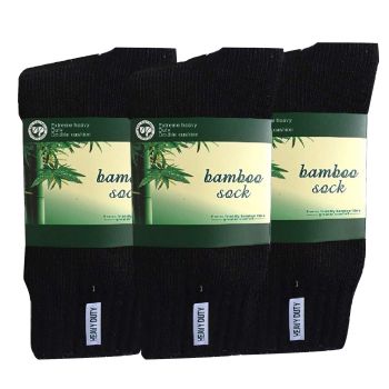 3 Pairs BAMBOO SOCKS Mens Heavy Duty Premium Thick Work Socks Cushion BULK - Black - 6-11