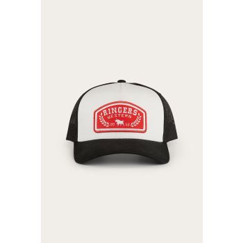 Ringers Western Wheatbelt Trucker Baseball Cap Hat in White/Red