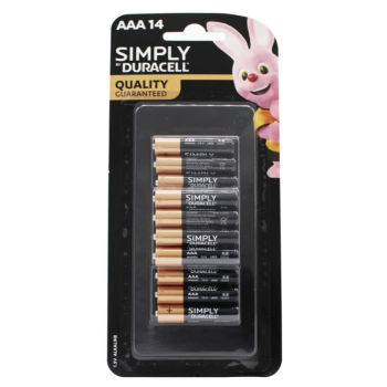 Duracell AAA Simply Batteries 1.5 Volts Alkaline Battery- 1 Pack of 14
