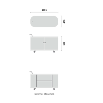 UFOU Fitin Rollin Mobile Roller Shutter Cabinet - Storage with Adjustable Shelves & Wheels