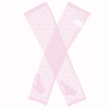 Dents Womens Long Tulle Flock Dot Fingerless Mittens Gloves - Pink