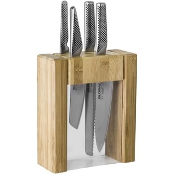 Global Teikoku 5pcs Knife Block Set Japanese Knives