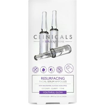 Spascriptions Clinicals Resurfacing Serum Ampoules 7-Pack 2.8ml Each Niacinamide Glycolic Acid PHAs Youthful Glow